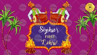 GT08  Baby Girl First Lohri Party Invitation Card Video [upl. by Llebpmac903]