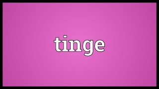 Tinge Meaning [upl. by Svensen]