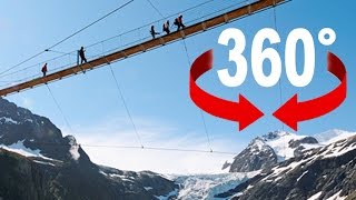 360° walk  «Trift» suspension bridge  Swiss Alps [upl. by Marlie]