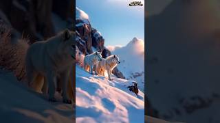 Snow White Wolf Couple Meets for the First Time in a Winter Wonderland You Must See  wolf animals [upl. by Sherline]