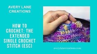 How to Crochet The Extended Single Crochet Stitch esc [upl. by Zia648]