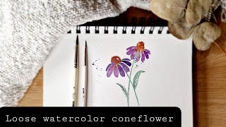 Loose watercolor coneflower [upl. by Ellevart]