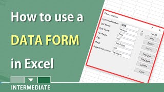 Use Excels Data Form to add records edit delete and search by criteria by Chris Menard [upl. by Ettelrats]