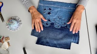 You can make this Beautiful Denim TOTE BAG from old jeans DIY Tutorial [upl. by Ilrak]