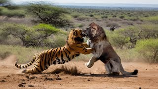 Lion VS Tiger 2023  Tiger VS Lion Real Fight  Tough Creatures  Natural Beasts [upl. by Eillib152]