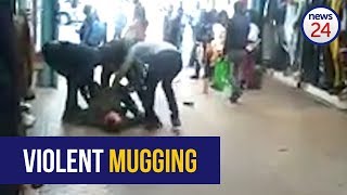 WATCH Violent mugging near Joburg high court caught on CCTV [upl. by Partan864]