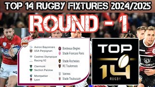 🔴 Top 14 Rugby Round 1 Fixtures 2024 top14 franceleague Rugby [upl. by Pillihp]