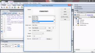 Adobe Dreamweaver CS3 Tutorial  quotMake a Flash Button for your sitequot [upl. by Neelhtakyram]