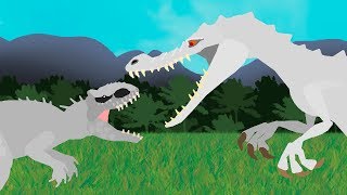 Dinosaurs cartoons battles Indominus Rex vs Rudy  DinoMania [upl. by Mickey645]