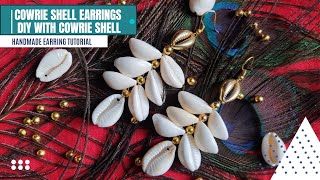 Cowrie Shell Earrings l DIY with cowrie shell [upl. by Oirom]