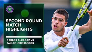 Tallon Griekspoor vs Carlos Alcaraz Second Round Highlights [upl. by Ballinger]