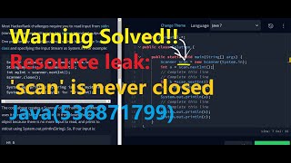 Java Stdin Stdout II HackerRank  Warning Solved Resource leak scan is never closed [upl. by Rooney]