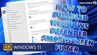 How to disabled Windows Defender SmartScreen filter on Windows 11 [upl. by Dante]