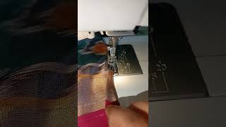 How to do pico stitching for saree perfectly quickly with machine 🔔 stitch shorts ytshorts [upl. by Eitsim676]