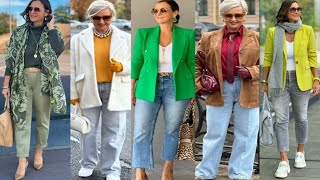 Casual outfits Ideas for ladies over 50 60 70Comfortable timeless looks for all elegant ladies [upl. by Hannavahs957]