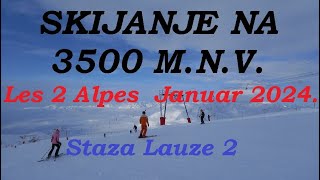 SKIJANJE NA GLEČERU  FRANCUSKA  JANUAR 2024  STAZA🔵 LAUZE 2 [upl. by Pacheco55]