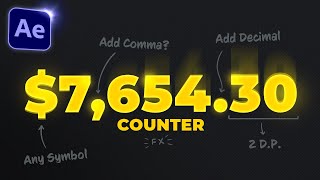 Animate Numbers in After Effects  How to add commas decimals amp symbols [upl. by Osnofledi]