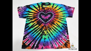 Tie Dye Designs Making a Rainbow Heart Tie Dye Shirt With Black Accents [upl. by Irap]