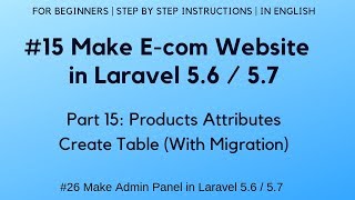 15 Make Ecommerce website in Laravel 56  26 Admin Panel  Products Attributes [upl. by Hinkle]