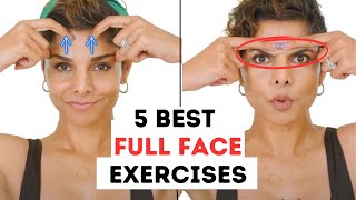 5 Best Full Face Exercises  3 minute routine for Wrinkles and Face lift  Blush with me face yoga [upl. by Hutchings]