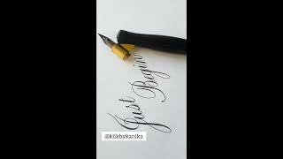 HOW TO Write quotJust Beginquot using Manuscripts Principal Nib and Oblique Pen Holder [upl. by Lisandra]