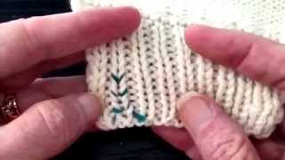 How to Knit  Weaving in Ends in Ribbing [upl. by Niknar]