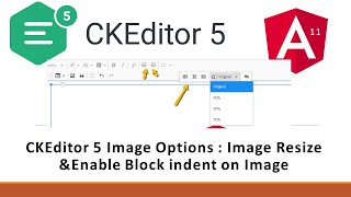 CKEditor 5 Angular 11 Image Options  Image Resize amp Enable Block indent on Image [upl. by Alios703]