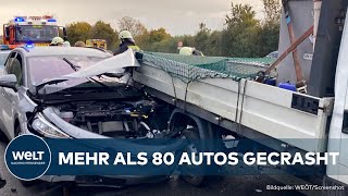 MASSENCRASH AUF A 81 Massenkarambolage legt Autobahn in BadenWürttemberg lahm [upl. by Ailaza496]