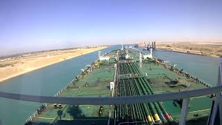 Suez canal A quick short from Ship Bridge  Suez CanalOil Tanker [upl. by Reilamag]