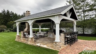 Outdoor Kitchen Pavilion with Pizza Oven Built in Dix Hills NY [upl. by Dyal]