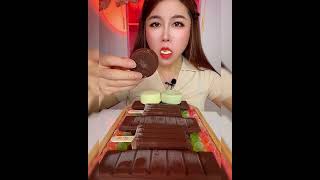 Asmr eating ice cream flavor chocolate mango Crispy delicious short video [upl. by Anek]