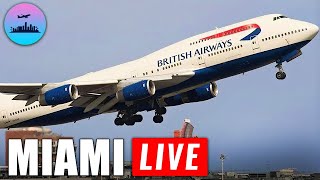 LIVE Planespotting 🔴 Miami Intl Airport  Runway 9er  Heavies Landings amp Takeoffs [upl. by Tonjes]