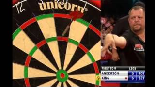 9 Dart Finish  Mervyn King against Gary Anderson  UK Open  5 June 2010 [upl. by Sanborn]