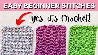 3 SUPER EASY Tunisian Crochet Stitches StepByStep Tutorial [upl. by Ardna746]