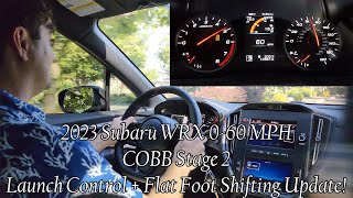 2023 Subaru WRX 060 MPH COBB Stage 2 with Launch Control and Flat Foot Shifting [upl. by Aneloc72]