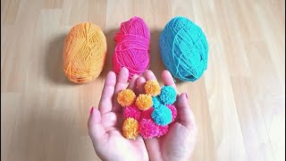 Super Easy Pom Pom Making Ideas with Fork [upl. by Aminta]