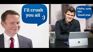 MAGNUS CARLSEN secretly CRUSHES Jan Gustafsson in his live stream [upl. by Colner]