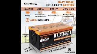 384V 105AH Golf Cart ABS Housing Lithium Battery Cloudenergy makes your golf cart great again again [upl. by Korten593]