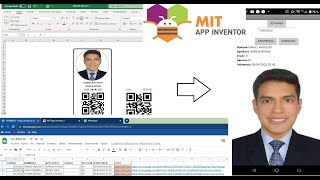 Crea tus fotochecks  gafetes en Excel con QR y enlaza su lectura con aplicación de App Inventor [upl. by Bowers461]