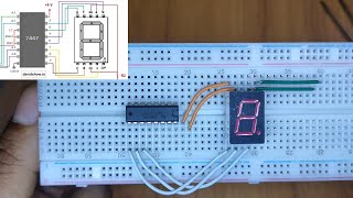 Tutorial  7 segment display with 7447 bcd decoder  74HC47 BCD to 7 Segment Display Decoder [upl. by Siskind]