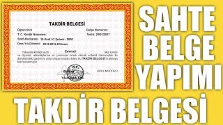 SAHTE TAKDİR  TEŞEKKÜR BELGESİ YAPIMI ÇOK KOLAY [upl. by Nero811]