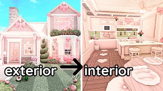 Decorating My COQUETTE Bloxburg House Interior Build [upl. by Giralda579]