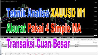 Teknik Analisa Akurat XAUUSD M1 Pakai 4 Indikator Forex Simple MA [upl. by Honna91]