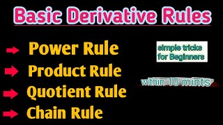 Differentiation Rules  Power Rule Product Rule Quotient Rule Chain Rule  Derivative Basic Rules [upl. by Apps727]