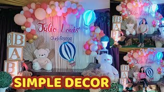 Christening Decoration Ideas at Home  BALLOON GARLAND TUTORIAL [upl. by Fauver]