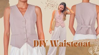 DIY Waistcoat  Step by step sewing tutorial  How to make a fitted waistcoat [upl. by Nabetse532]