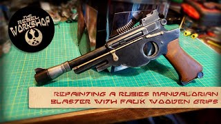 Repainting a Rubies Mandalorian blaster with faux wooden grips [upl. by Comptom85]