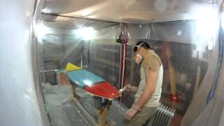 How to Build a Shortboard Surfboard  26  Hotcoating Deck [upl. by Niaz501]