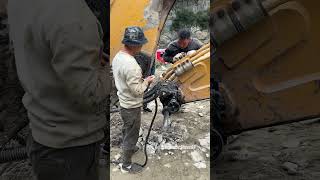 Repairing the Linkage Pinholes on an Excavators Boom and Stick [upl. by Guthrie]