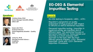 Workshop On Ethylene GlycolDiethylene Glycol EGDEG amp Elemental Impurities Testing [upl. by Robbie783]